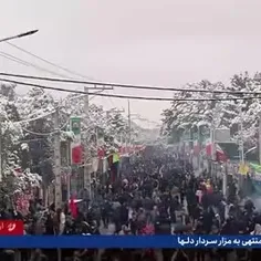 حضور گرم زائران حاج قاسم در سرمای  برف باران