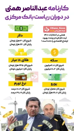 📊 کارنامه همتی رئیس بانک مرکزی که با شعار "دولت نوسان ملی