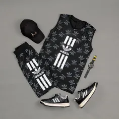 ⏣ رکابی و شلوارک Black Adidas