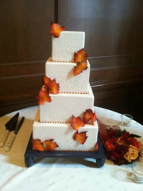 مدل کیک عروسی با تم پاییزی 😋 🎂 خوردنی خوراکی ایده هنر خلا