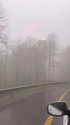 ترکیب جاده و صدای معین و بارون و مه خودِ آرامشه‌ 🌧❤️
