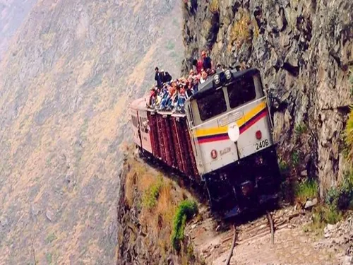 یکی از خطرناک ترین ریل های قطار در دنیا: