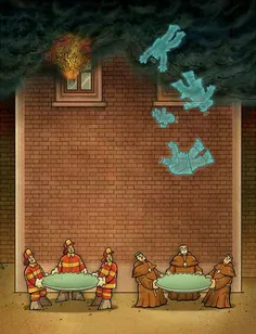 کاریکاتور «کار؛ نجات» اثر علیرضا پاکدل برنده جایزه اول جش