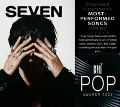 موزیک SEVEN از جونگکوک موفق به کسب جایزه "بیشترین موزیک ا