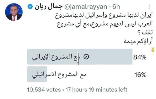 📲 نظرسجی مجری الجزیره: طرف ایران هستید یا اسرائیل؟
