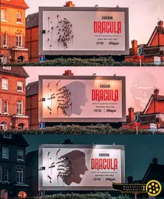 بیلبورد #خلاقانه سریال "دراکولا" با استفاده از تکنیک سایه