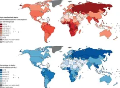 چه کشورهایی کمترین مرگ و میر بر اثر  میزان مصرف الکل را دارند؟