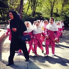 Elementary students on a visit to Melat Park. #Mashhad, #