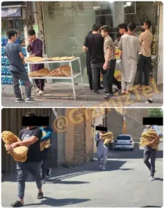 تصاویری از خرید نان توسط مهاجران عمدتا غیرمجاز افغانی 