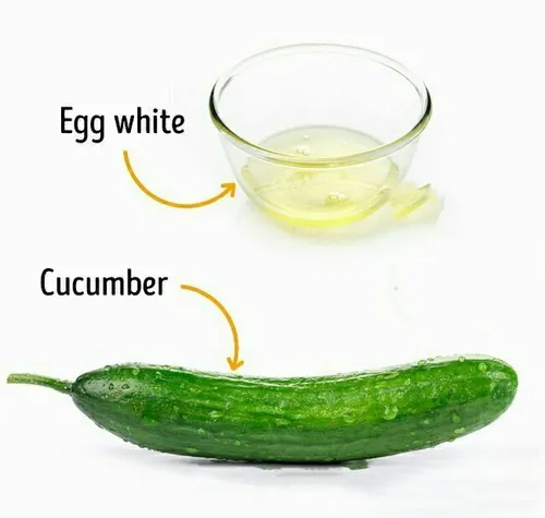 ماسک سفیده تخم مرغ و خیار❗ ️
