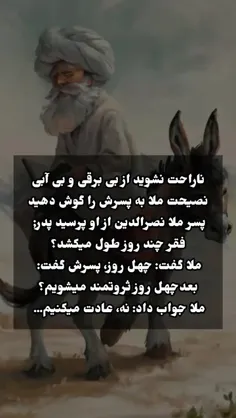 نصیحت ملانصرالدین به فرزندش....