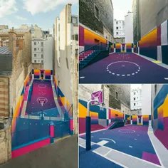 زمین بسکتبالی زیبا و متفاوت در شهر #پاریس که با استفاده ا