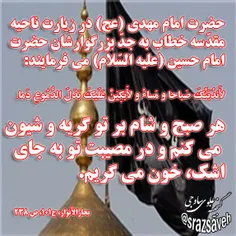 #حضرت_امام_مهدی_عج در #زیارت_ناحیه_مقدسه خطاب به جدّ بزرگ