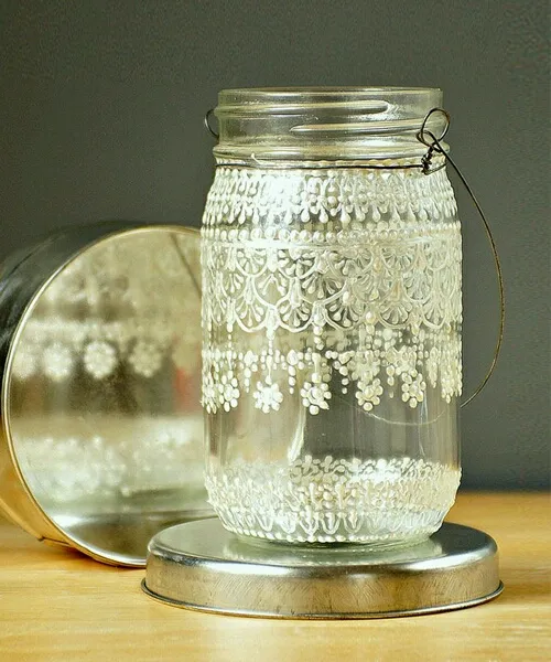 ایده با شیشه مربا و شمع