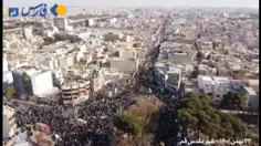 فیلم هوایی راهپیمایی امروز 22 بهمن در قم