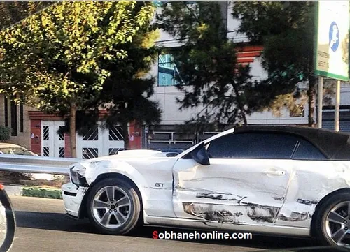 تصادف شدید فورد موستانگ در تهران