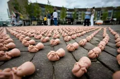 اعتراض نمادین برای جلوگیری از سقط جنین در هلند.