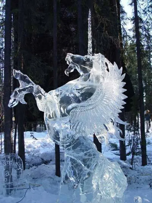 خلاقیت هنر یخ مجسمه