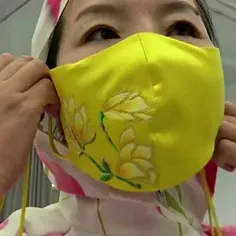 #ماسک ‌های حریر چینی با نمادهای شانس؛ آخرین #مد کرونایی! 