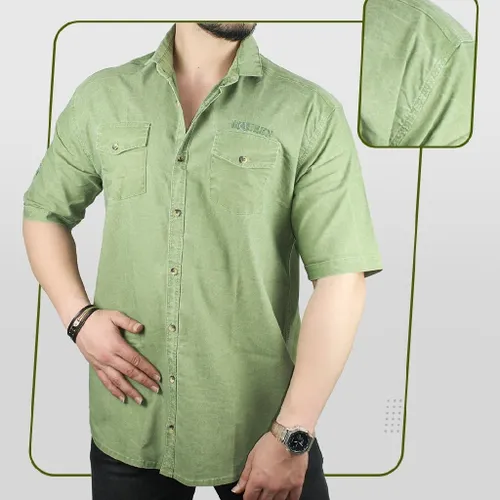 🔸 پیراهن آستین کوتاه کوتینگ سبز مدل 1464