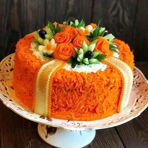 نارنجی های دوست داشتنی😋 کیک مرغ