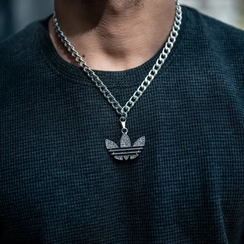 ⏣ گردنبند مردانه Adidas Silver