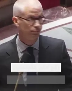 بالا بردن پرچم فلسطین در مجلس فرانسه توسط یک نماینده...ای