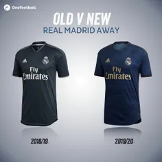 تغییرات لباس دوم #رئال_مادرید در فصل ۱۹/۲۰۱۸ نسبت به فصل 
