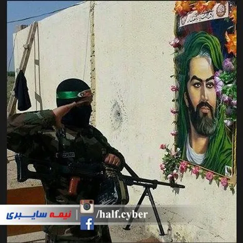 احترام نظامی سرباز عراقی به تمثال مبارک ابا عبدالله