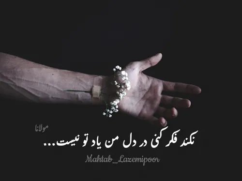 نکند فکر کنی در دل من یاد تو نیست ...🖤 مولانا Mahtab Laze