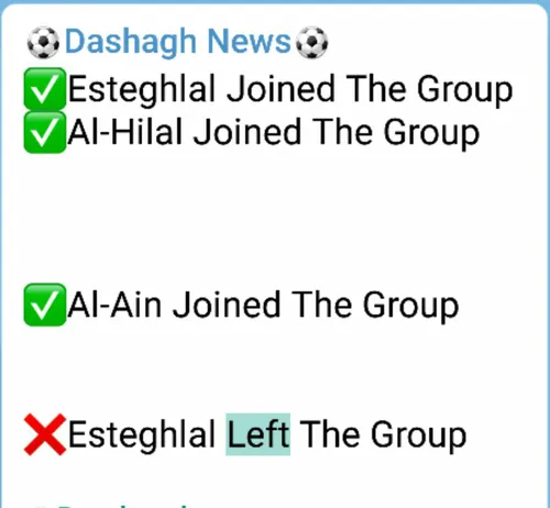 Esteghlal left the group?