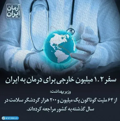 سال گذشته ۱/۲ میلیون خارجی برای درمان به ایران اومدن.