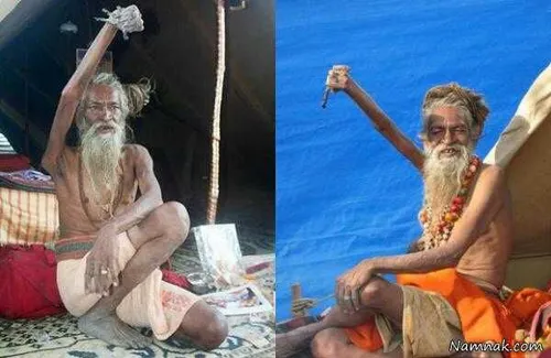 عمار بهاراتی مردی هندی است که دستش را به مدت 38 سال بالا 