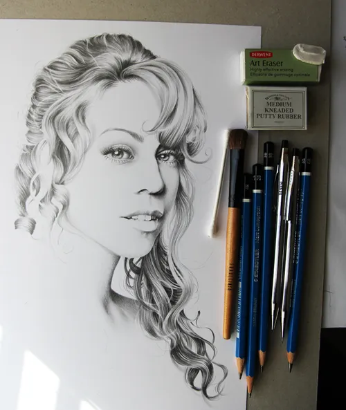 carey curls drawing hair hunter ileana mariah minimal pen