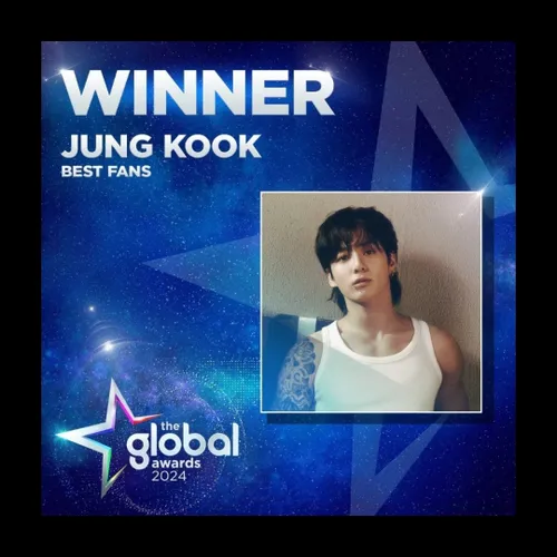 جونگکوک برنده جایزه "بهترین طرفداران" در جوایز جهانی 2024