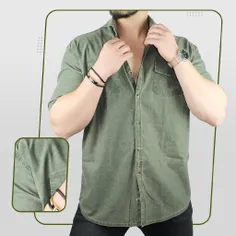 🔸 پیراهن آستین کوتاه کوتینگ سبز تیره مدل 1469