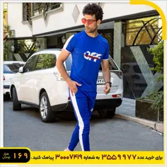 ست تیشرت شلوار off آبی مردانه مدل O77