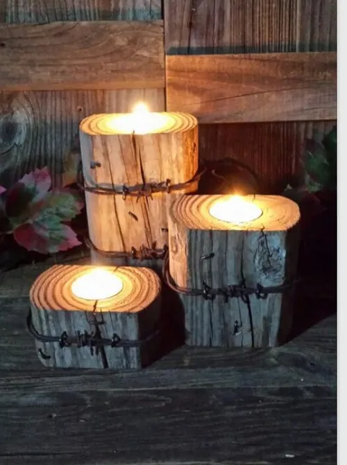 ایده شمع چوب