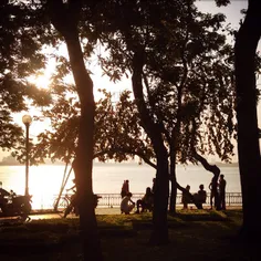 Splendid sunset cover up on West lake, Hanoi, Vietnam / P