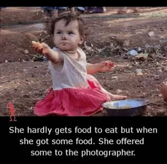 ⤵ عکاس از #دختر بچه‌ای عکس میگرفت که به سختی غذا گیرش می‌
