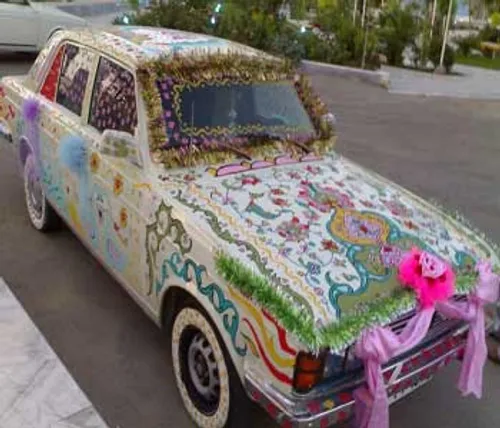 طرح های جالب روی ماشین عروس