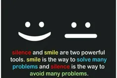 سکوت و لبخند دو ابزار #قدرتمند هستند...! 