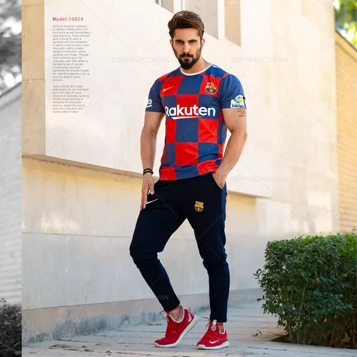 ست تیشرت و شلوار مردانه Barcelona مدل H10029