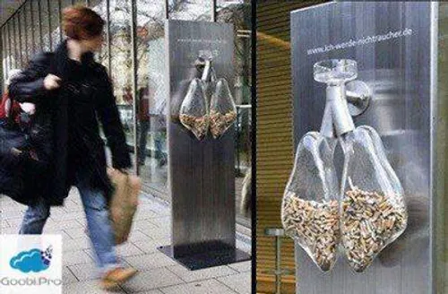 سطل های هشدار دهنده برای سیگاری ها