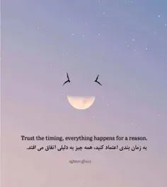 *Trust the timing, everything happens for a reason.*