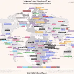 نقشه جالبی که نشون میده هر کشوری چیش تو دنیا حرف اولو میز