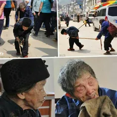 عشقی کمیاب!  زن 76 ساله چینی همسر نابینایش را 30 سال است 