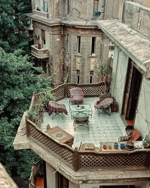 مصر، بالکن خانه ای قدیمی در قاهره