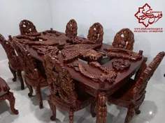 خرید و قیمت سرویس یکپارچه مبل، صندلی، نهارخوری و میز چوب راش گرجستان از سایت شکوری کارپت