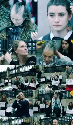 زنان انگلیسی با تجمع مقابل پارلمان موهای خود را تراشیدند 